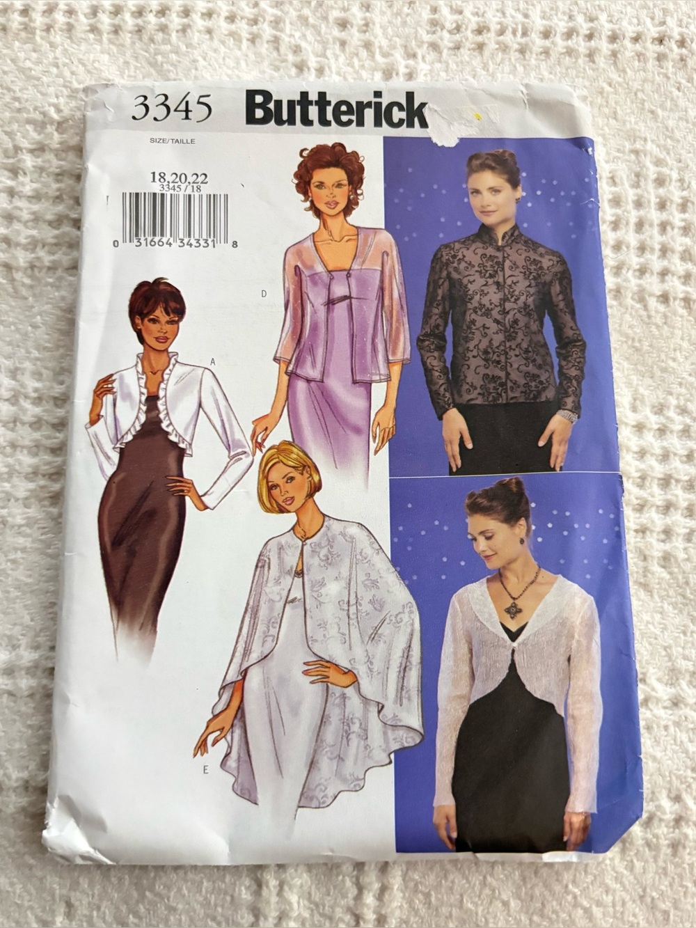 Butterick Pattern 3345 for Misses’ Jackets and Cape